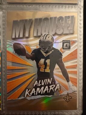 Donruss Optic Alvin Kamara 'My House' Football Trading Card - Black, Gold